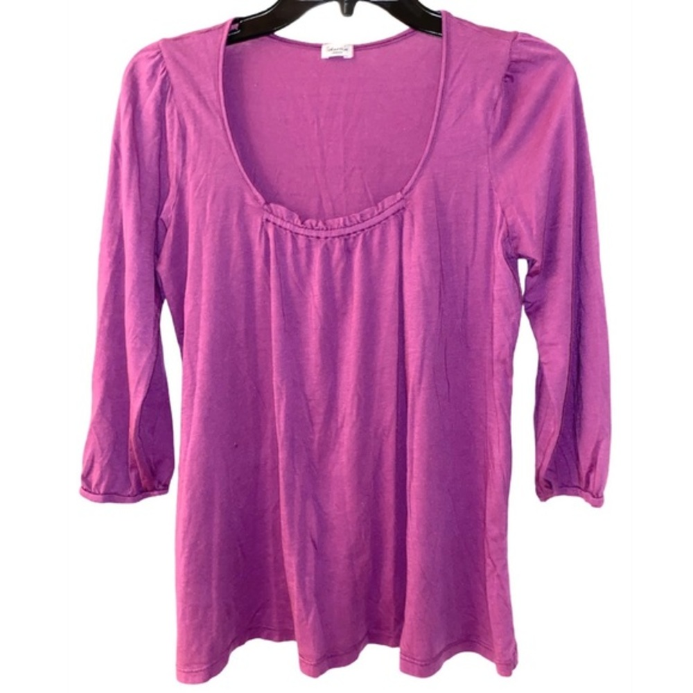 NWOT SPLENDID Purple Scoop Neck Long Sleeve Top Size Medium